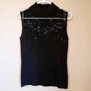 50% OFF WHEN YOU BUY 2 OR MORE ITEMS  - NWOT DRESSBARN Black beaded mesh  SZ L